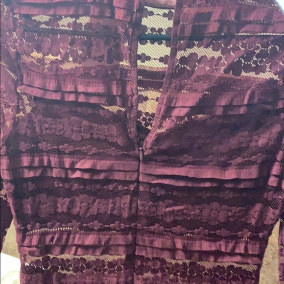 Mesh size small burgundy long sleeve dress - Picture 9 of 13